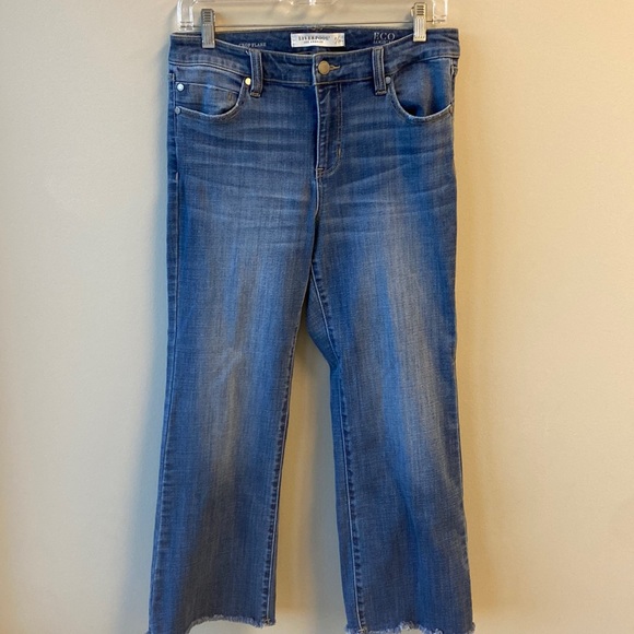 Liverpool Los Angeles jeans 8 / 29 dark wash crop flare - Picture 2 of 7